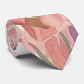 Pastellorange-Blütenmuster Krawatte (Gerollt)