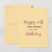 Pastellorange glücklicher 30. Geburtstag Name Datu Postkarte (Vorne/Hinten)