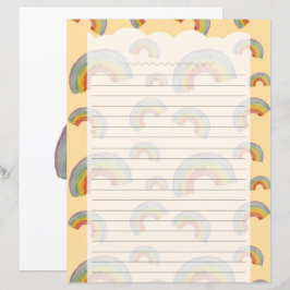 Pastellorange Kawaii Regenbogen Schreibwarenpapier