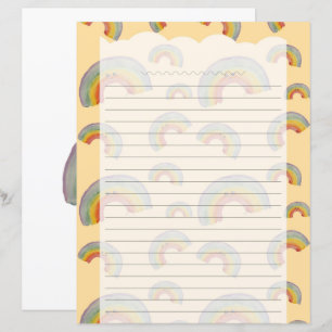Pastellorange Kawaii Regenbogen Schreibwarenpapier