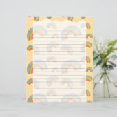 Pastellorange Kawaii Regenbogen Schreibwarenpapier (Stehend Vorderseite)