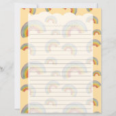 Pastellorange Kawaii Regenbogen Schreibwarenpapier (Vorderseite)