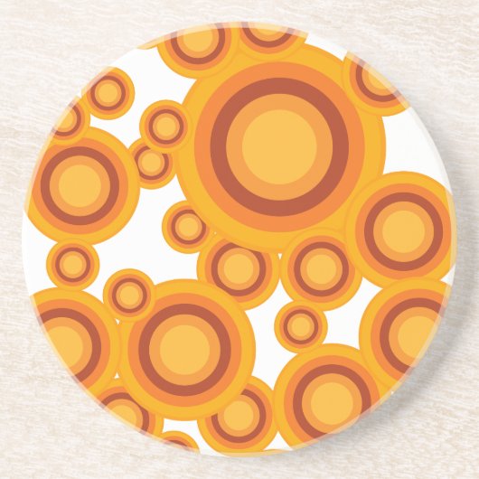 pastellorange Kreis Untersetzer (Vorne)