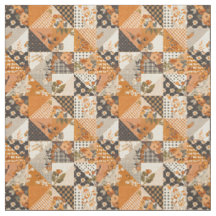 Pastellorange Patchwork Vintage Cottagecore Quilt