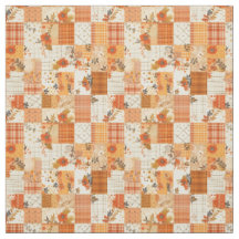 Pastellorange-Patchwork-Vintage-Cottagecore-Quilt