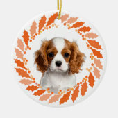Pastelloranger Cavalier King Charles Spaniel Keramik Ornament (Vorne)