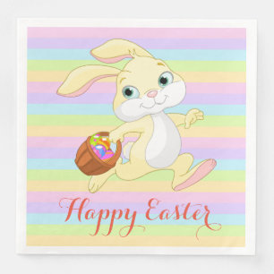 PastellOSTERHASEN-glückliche Ostern-Servietten Serviette