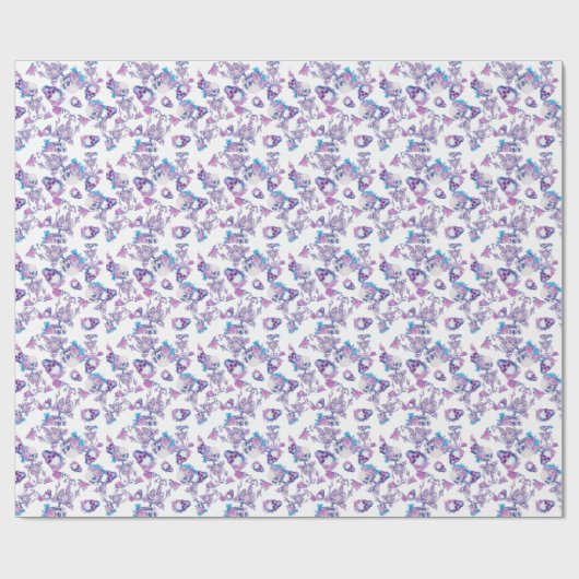 Pastelloween Skulls Geschenkpapier (Flach)