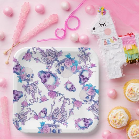 Pastelloween Skulls Pappteller (Party)