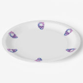 Pastelloween Skulls Pappteller (Schrägansicht)