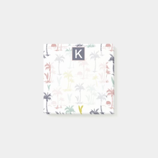 Pastellpalme am Strand Post-it Klebezettel (Vorderseite)