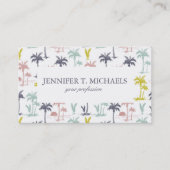 Pastellpalme am Strand Visitenkarte (Vorderseite)