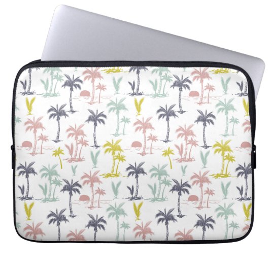 Pastellpalme durch das Strand-Muster Laptopschutzhülle (Vorderseite)