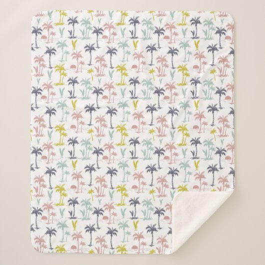 Pastellpalme durch das Strand-Muster Sherpadecke (Vorderseite)