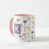 Pastellpalme durch das Strand-Muster Tasse (Vorderseite Links)