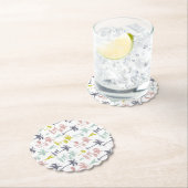 Pastellpalme durch das Strand-Muster Untersetzer (Vor Ort)