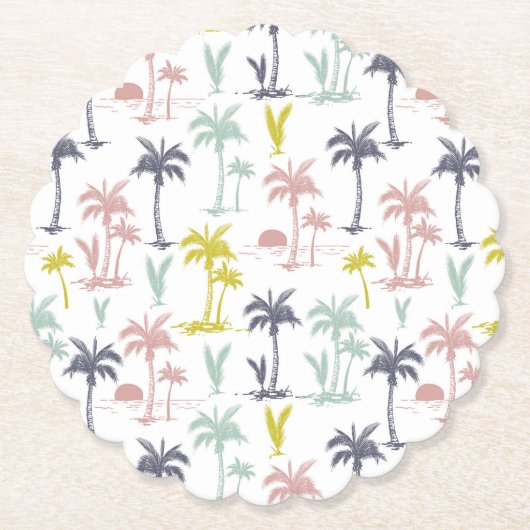 Pastellpalme durch das Strand-Muster Untersetzer (Vorderseite)