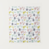 Pastellpalme durch das Strand-Muster Wandteppich (Vorderseite)