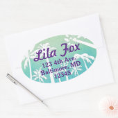 Pastellpalmen: Ovaler Aufkleber (Umschlag)