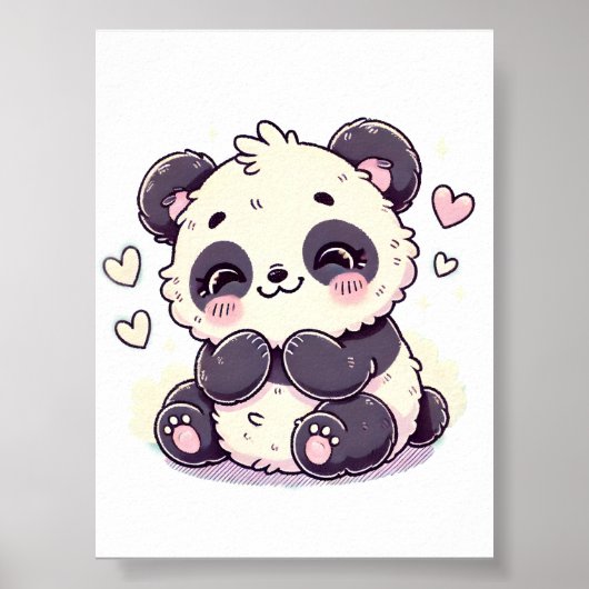 Pastellpanda Design, sanfte Farbpalette Kunst Poster (Vorne)