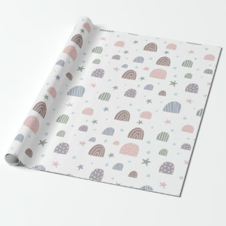 Pastellpapier für moderne Regenbogensterne Geschenkpapier