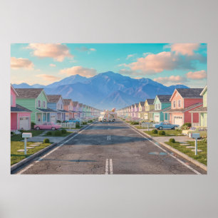 Pastellparadies, Endlose Straße Unheimliche Vor Poster