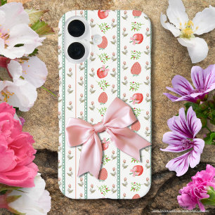 Pastellpastellbeeren Rosa Blaue Spitze iPhone 16 Hülle