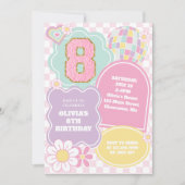 Pastellpastellpflaster vom 8. Geburtstag Einladung (Vorderseite)