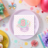 Pastellpastellpflaster vom 8. Geburtstag Serviette