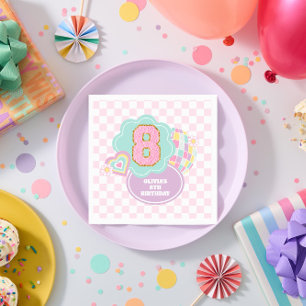 Pastellpastellpflaster vom 8. Geburtstag Serviette