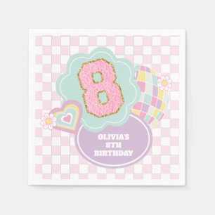 Pastellpastellpflaster vom 8. Geburtstag Serviette