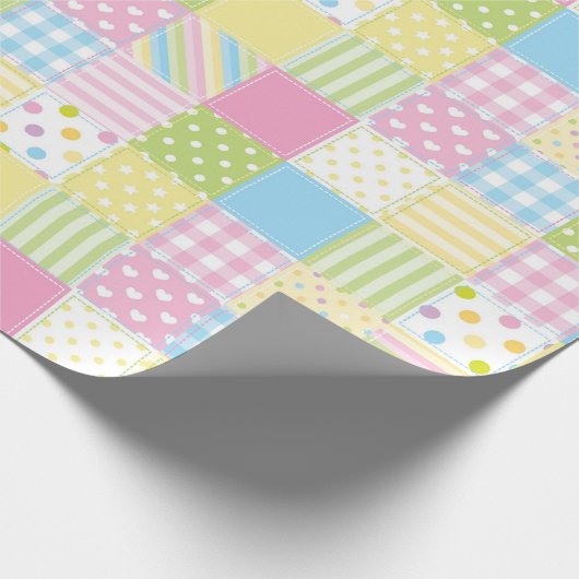 PastellPatchwork-Muster Geschenkpapier (Ecke)