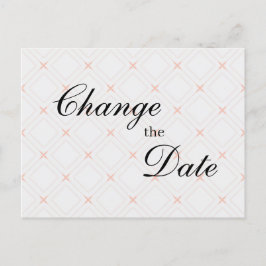 Pastellpeach und Cream Geometric Ändern des Datums Postkarte