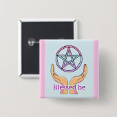 PastellPentagramm "Blessed ist" Pentagram Button (Vorne & Hinten)