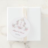 Pastellpeonies Rahmen Wedding Monogramm Circle Geschenkanhänger (Beispiel)