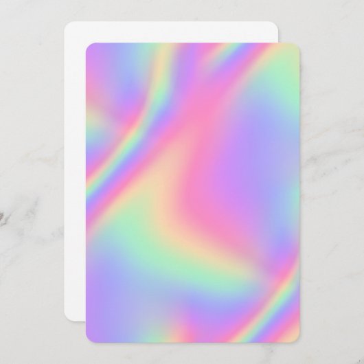 Pastellperle holografisch einladung (Vorne/Hinten)