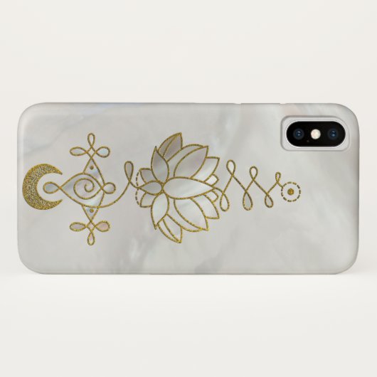 Pastellperle Unalome Lotus Symbol Case-Mate iPhone Hülle (Rückseite (Horizontal))