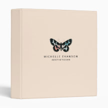 Pastellpfirsich Beige Butterfly Wasserfarbige Logo
