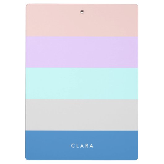Pastellpfirsich lila Minzgraublauer Farbblock Klemmbrett (Rückseite)