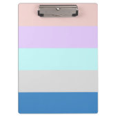 Pastellpfirsich lila Minzgraublauer Farbblock Klemmbrett (Vorderseite)