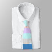 Pastellpfirsich lila Minzgraublauer Farbblock Krawatte (Gebunden)