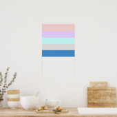 Pastellpfirsich lila Minzgraublauer Farbblock Poster (Küche)