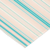 Pastellpfirsich u. aquamarine Streifen beige Tischdecke (Schrägansicht)