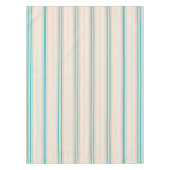Pastellpfirsich u. aquamarine Streifen beige Tischdecke (Vorderseite)