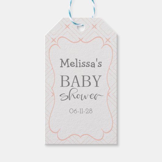 Pastellpfirsich und Cream Geometric Geschenkanhänger (Vorderseite)