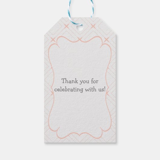 Pastellpfirsich und Cream Geometric Geschenkanhänger (Rückseite)