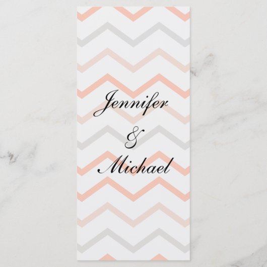 Pastellpfirsich und Cream Geometric Menükarte (Rückseite)