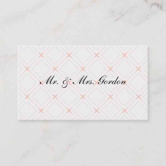 Pastellpfirsich und Cream Geometric Platzkarte (Vorderseite)