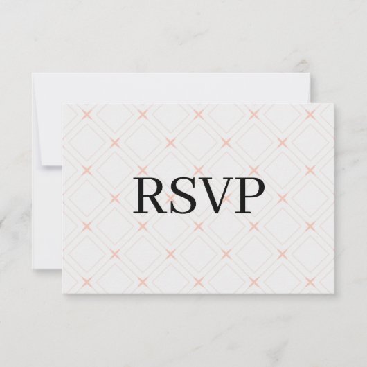 Pastellpfirsich und Cream Geometric RSVP Karte (Vorderseite)