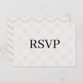 Pastellpfirsich und Cream Geometric RSVP Karte (Vorne/Hinten)